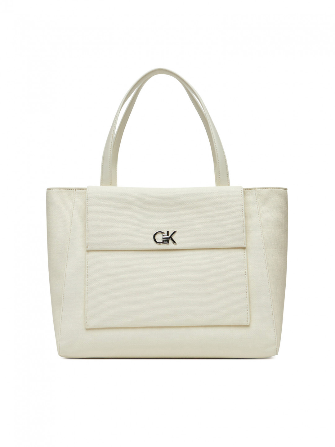 Calvin Klein Kabelka Ck Medium Shopper Tex K60K613178 Bílá